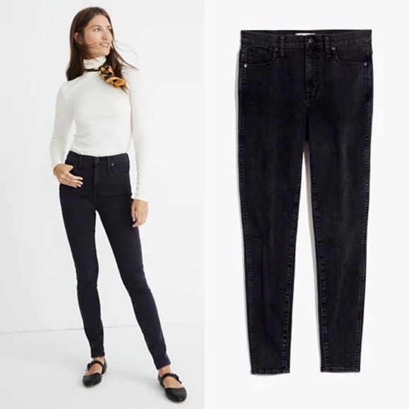 Madewell Denim - Madewell 10" High-Rise Skinny Jeans in Eclipse Wash Faded Black 26